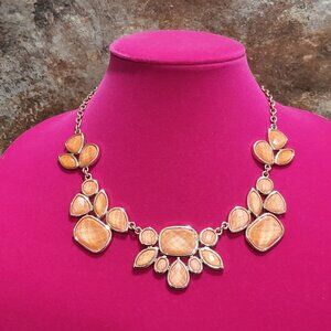 Park Lane Highlight Tangerine Glass Rose Gold Necklace